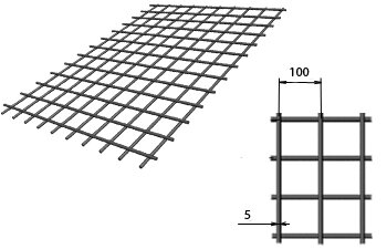 Сетка сварная (дорожная) в картах 100х100х5мм 1,5х2м купить недорого в Москве