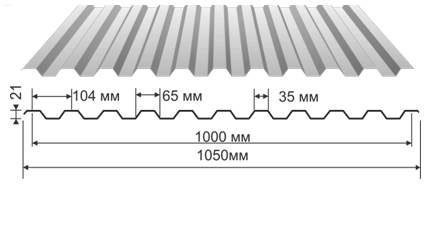 Профнастил С-21 x1050x2000 эконом купить недорого в Москве Профнастил С-21 x1050x2000 эконом купить недорого в Москве