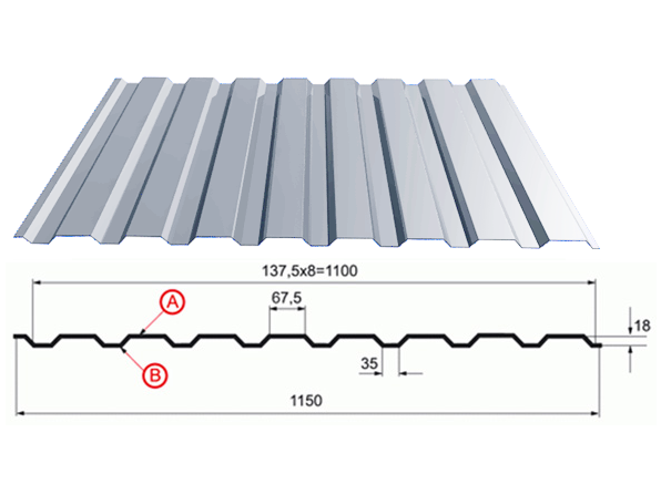 Профнастил С-20 1100x2500 купить недорого в Москве Профнастил С-20 1100x2500 купить недорого в Москве