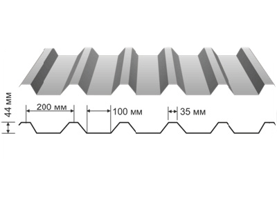 Профнастил НС-44 0.5x1000x6000 купить недорого в Москве Профнастил НС-44 0.5x1000x6000 купить недорого в Москве